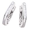 0.47 CTW Diamond Hoop Earrings 10KT White Gold - REF-34K4W