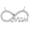 0.20 CTW Diamond Mom Infinity Pendant 10KT White Gold - REF-19Y4X