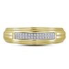 Image 2 : 0.30 CTW Mens Diamond Micropave Wedding Anniversary Ring 10KT Yellow Gold - REF-33H7M