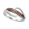 0.33 CTW Cognac-brown Color Diamond Ring 10KT White Gold - REF-24X2Y