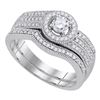 0.50 CTW Diamond Milgrain Triple Row Bridal Ring 10KT White Gold - REF-65Y9X