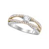 0.75 CTW Diamond 2-tone Bridal Wedding Engagement Ring 14KT White Gold - REF-89Y9X