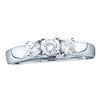 0.26 CTW 3-Stone Diamond Bridal Wedding Engagement Ring 14KT White Gold - REF-26H3M