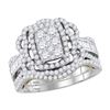 1.41 CTW Diamond Bridal Wedding Engagement Ring 14KT Two-tone Gold - REF-142N4F