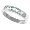 Genuine 0.50 ctw Aquamarine Ring Jewelry 14KT White Gold - REF-47T2A
