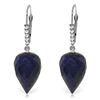 Genuine 25.95 ctw Sapphire & Diamond Earrings Jewelry 14KT White Gold - REF-53Y4F