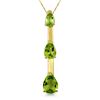 Genuine 1.71 ctw Peridot Necklace Jewelry 14KT Yellow Gold - REF-27N5R