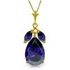 Genuine 5.15 ctw Sapphire Necklace Jewelry 14KT Yellow Gold - REF-53X2M