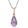 Genuine 2.3 ctw Amethyst & Diamond Necklace Jewelry 14KT Rose Gold - REF-22H8X