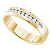 0.25 CTW Mens Channel-set Diamond Single Row Wedding Ring 14KT Yellow Gold - REF-52K4W