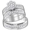 0.76 CTW His & Hers Diamond Faceted Matching Bridal Ring 14KT White Gold - REF-127K4W