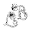 0.15 CTW Diamond Heart Love Earrings 10KT White Gold - REF-12H2M