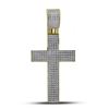 0.90 CTW Mens Pave-set Diamond Crhstian Cross Charm Pendant 10KT Yellow Gold - REF-89X9Y