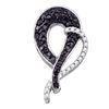 0.50 CTW Black Color Diamond Heart Love Pendant 10KT White Gold - REF-26W9K