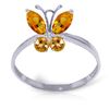 Genuine 0.60 ctw Citrine Ring Jewelry 14KT White Gold - REF-28N9R
