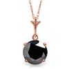 Genuine 1.0 ctw Black Diamond Necklace Jewelry 14KT Rose Gold - REF-72Z7N