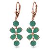 Genuine 5.32 ctw Emerald Earrings Jewelry 14KT Rose Gold - REF-70V4W