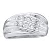 0.50 CTW Mens Diamond Wedding Anniversary Ring 10KT White Gold - REF-44M9H
