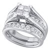 0.47 CTW Princess Diamond Bridal Engagement Ring 10KT White Gold - REF-37K5W