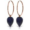 Genuine 25.8 ctw Corundum Earrings Jewelry 14KT Rose Gold - REF-36F9Z