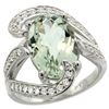 Natural 6.22 ctw green-amethyst & Diamond Engagement Ring 14K White Gold - REF-134G9M