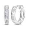 Image 1 : 0.15 CTW Diamond Huggie Hoop Earrings 10KT White Gold - REF-10H5M