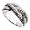 0.85 CTW Black Color Diamond Woven Strand Ring 14KT White Gold - REF-82F4N
