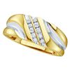 0.12 CTW Mens Diamond Wedding Anniversary Ring 10KT Two-tone Gold - REF-14Y9X