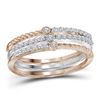 0.25 CTW Diamond Stackable Ring 10KT Two-tone Gold - REF-30X2Y
