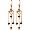 Genuine 3 ctw Citrine & Garnet Earrings Jewelry 14KT Rose Gold - REF-48H9X