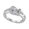0.20 CTW Diamond Belt Buckle Ring 10KT White Gold - REF-25Y4X