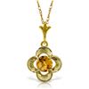 Genuine 0.55 ctw Citrine Necklace Jewelry 14KT Yellow Gold - REF-23K6V