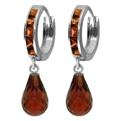 Genuine 5.35 ctw Garnet Earrings Jewelry 14KT White Gold - REF-43Z6N