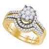 0.78 CTW Diamond Cluster Bridal Engagement Ring 10KT Yellow Gold - REF-59X9Y
