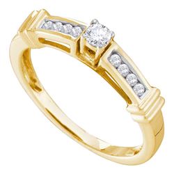 0.25 CTW Diamond Solitaire Bridal Engagement Ring 14KT Yellow Gold - REF-44W9K