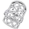 1.56 CTW Diamond Vintage-style Knuckle Ring 14KT White Gold - REF-214F5N