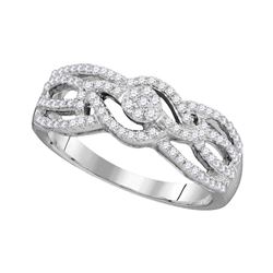 0.33 CTW Diamond Woven Strand Cluster Ring 10KT White Gold - REF-24X2Y