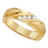 0.25 CTW Mens Channel-set Diamond Wedding Anniversary Ring 10KT Yellow Gold - REF-56Y2X