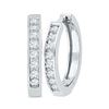 Image 1 : 0.50 CTW Diamond Hoop Earrings 10KT White Gold - REF-49W5K