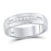 0.25 CTW Mens Princess Channel-set Diamond Wedding Ring 14KT White Gold - REF-75H2M