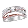 Image 1 : 0.75 CTW Diamond Crossover Ring 14KT Two-tone Gold - REF-112K5W