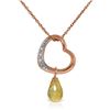 Genuine 2.28 ctw Citrine & Diamond Necklace Jewelry 14KT Rose Gold - REF-40Y7F