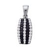 0.39 CTW Black Color Diamond Vertical Pendant 10KT White Gold - REF-24W2K