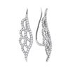 0.33 CTW Diamond Winged Climber Earrings 10KT White Gold - REF-22W4K