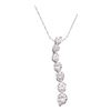 0.25 CTW Pave-set Diamond Graduated Journey Pendant 10KT White Gold - REF-19Y4X
