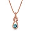 Genuine 0.65 ctw Aquamarine Necklace Jewelry 14KT Rose Gold - REF-75W6Y