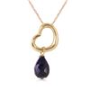 Genuine 3.3 ctw Sapphire Necklace Jewelry 14KT Yellow Gold - REF-30M7T