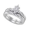 0.25 CTW Diamond Oval Cluster Bridal Engagement Ring 10KT White Gold - REF-30N2F