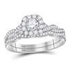 0.68 CTW Diamond Bridal Wedding Engagement Ring 14KT White Gold - REF-97W4K