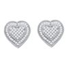 0.33 CTW Diamond Heart Earrings 10KT White Gold - REF-38W9K